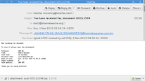 Screenshot of spam mail with fax attachment