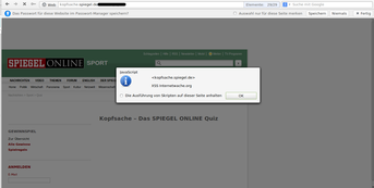 Screenshot of the XSS atspiegelonline.de