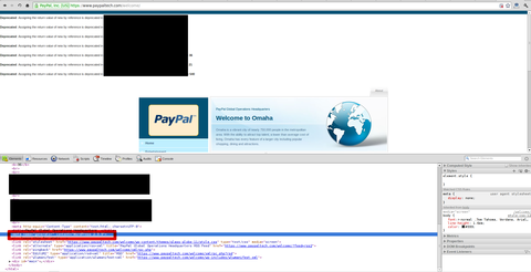 Screenshot of the outdated wordpressinstallation at Paypal