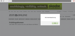 Screenshot of the second XSS (spiele.zeit.de)